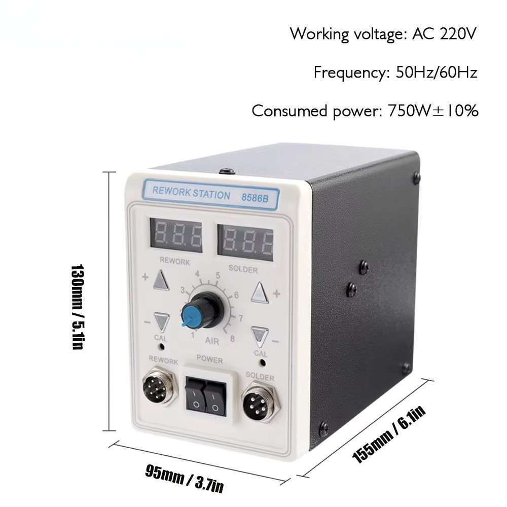 2 In 1 Soldering Rework Station 750W - APD-8586B 750W Digitale ESD 2-in-1 Heteluchtpistool